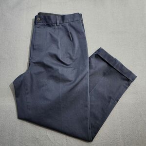 Brooks Brothers Men 40X30(29) Navy Pleated Cuffed Advantage Elliot Chino Pants
